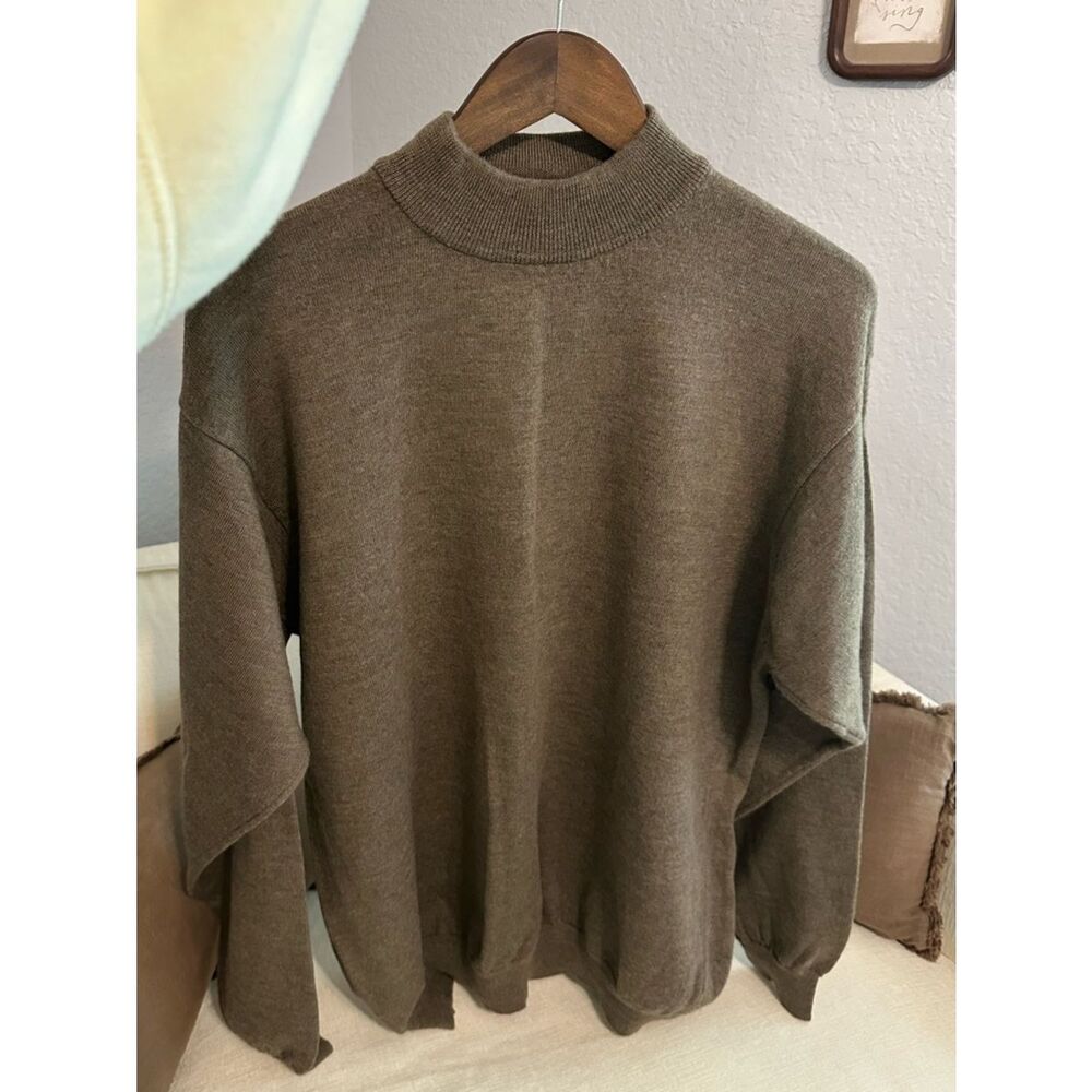 Brandini Men's Brown Mock Neck Sweater